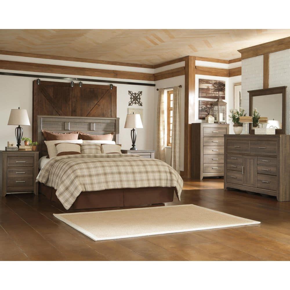 Signature Design by Ashley Casual Juararo Queen Panel Headboard  Dark Brown