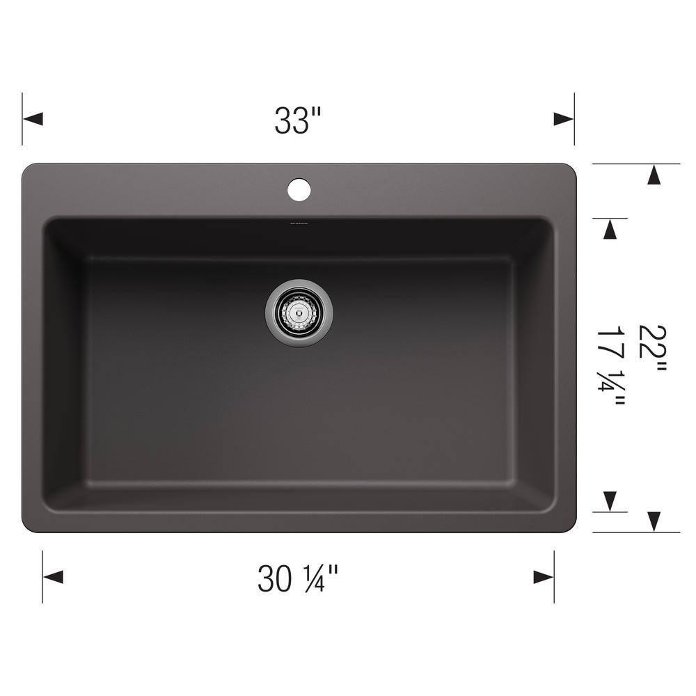 Liven SILGRANIT 33" L x 22" W Drop-In/Undermount Kitchen Sink
