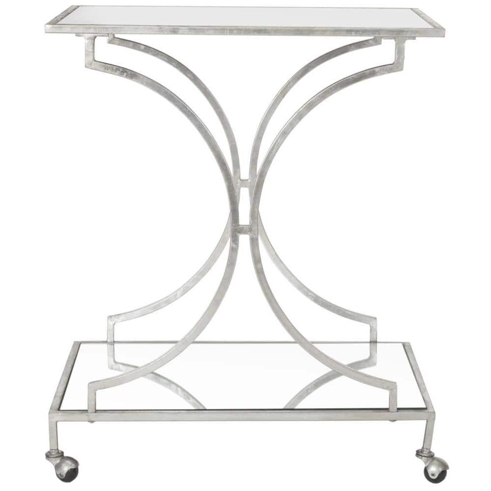 Ignatius Bar Cart - FOX2555A - Silver/Mirror - Safavieh