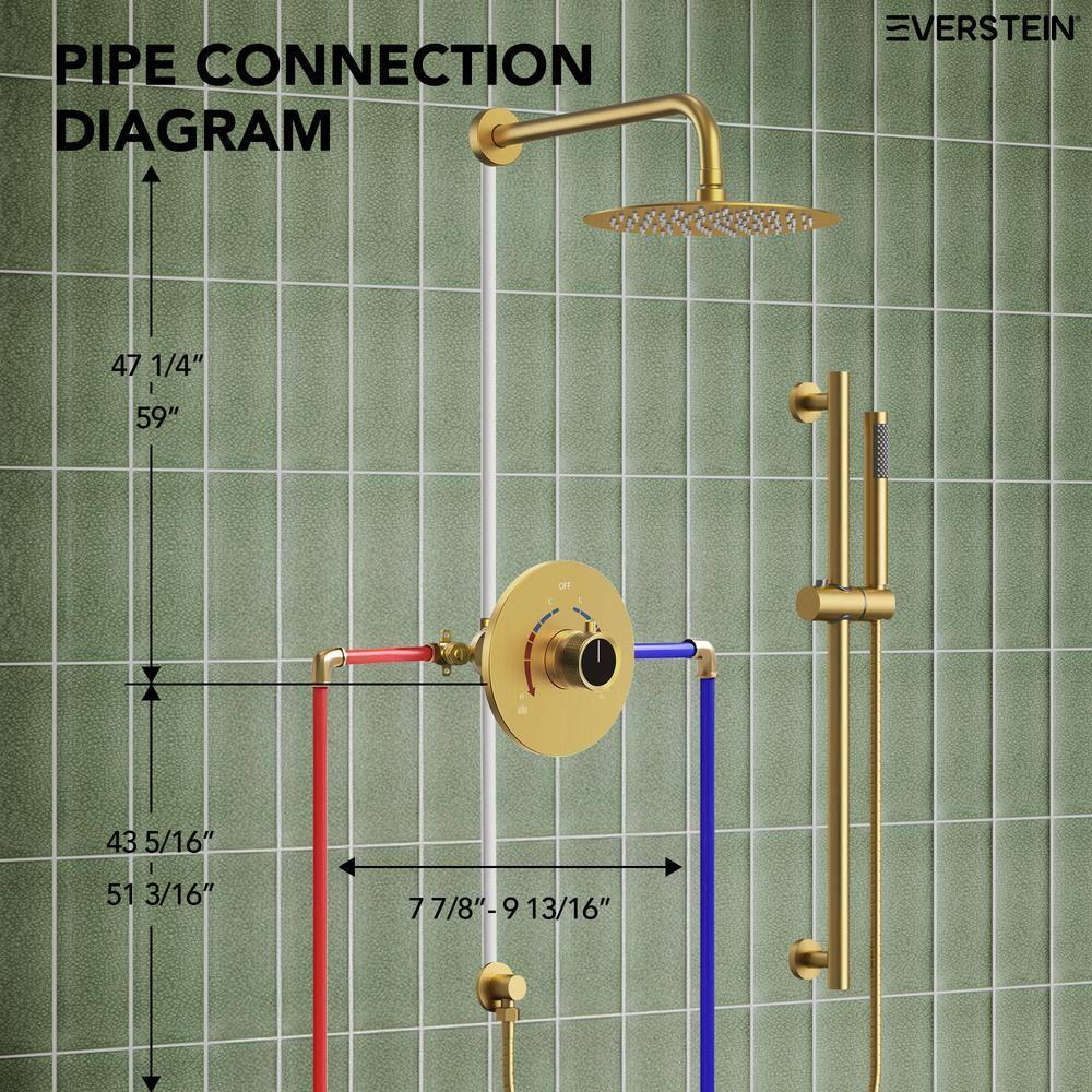 RainfallCascade 10" Pressure Balanced Slide BarShower System with Rough-In Valve