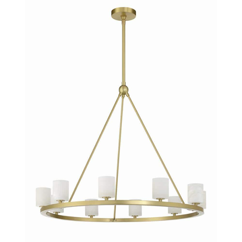 Crystorama Lighting Aragon 10 - Light Chandelier in  Soft Brass