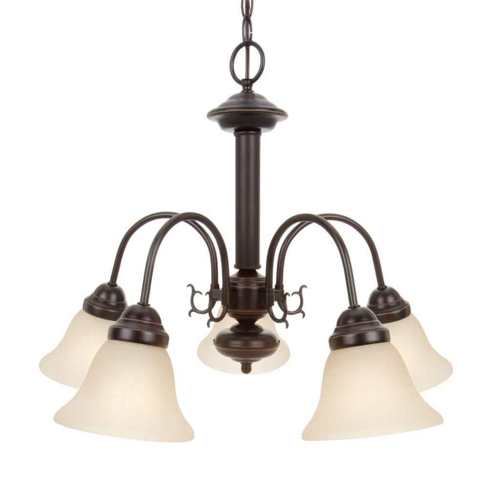 Nuvo 60-1251 - Ballerina  5 Light  24"  Chandelier  w/ Champagne Linen Washed Glass