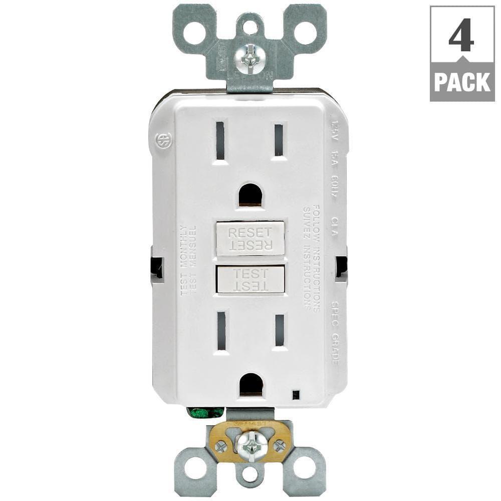 Leviton MODB07L53K42V, 15A 125V White Tamper Resistant GFCI Outlet 4 Piece (Open Box)