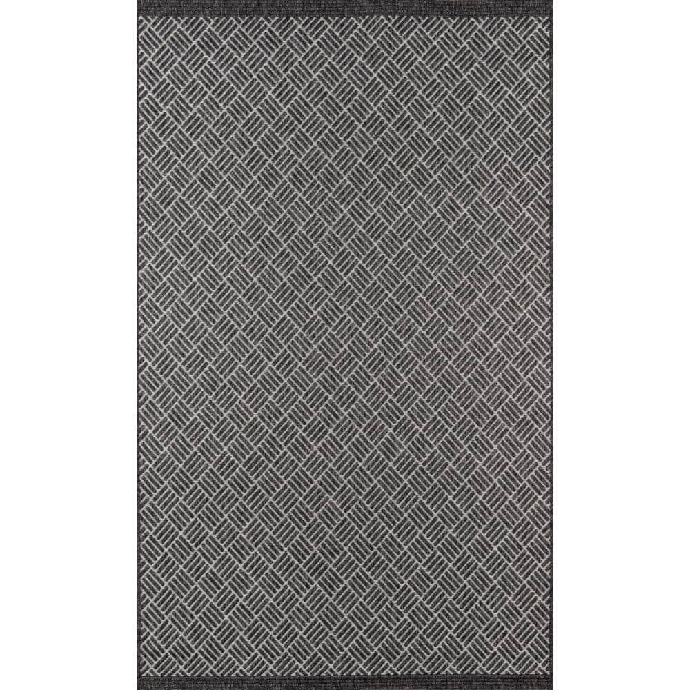 Como Charcoal 9 ft. 10 in. X 13 ft. 2 in. Indoor/Outdoor Area Rug
