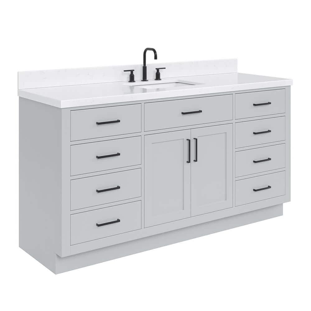 Ariel T066scqrvo Hepburn 66" Free Standing Single Basin Vanity Set - Grey