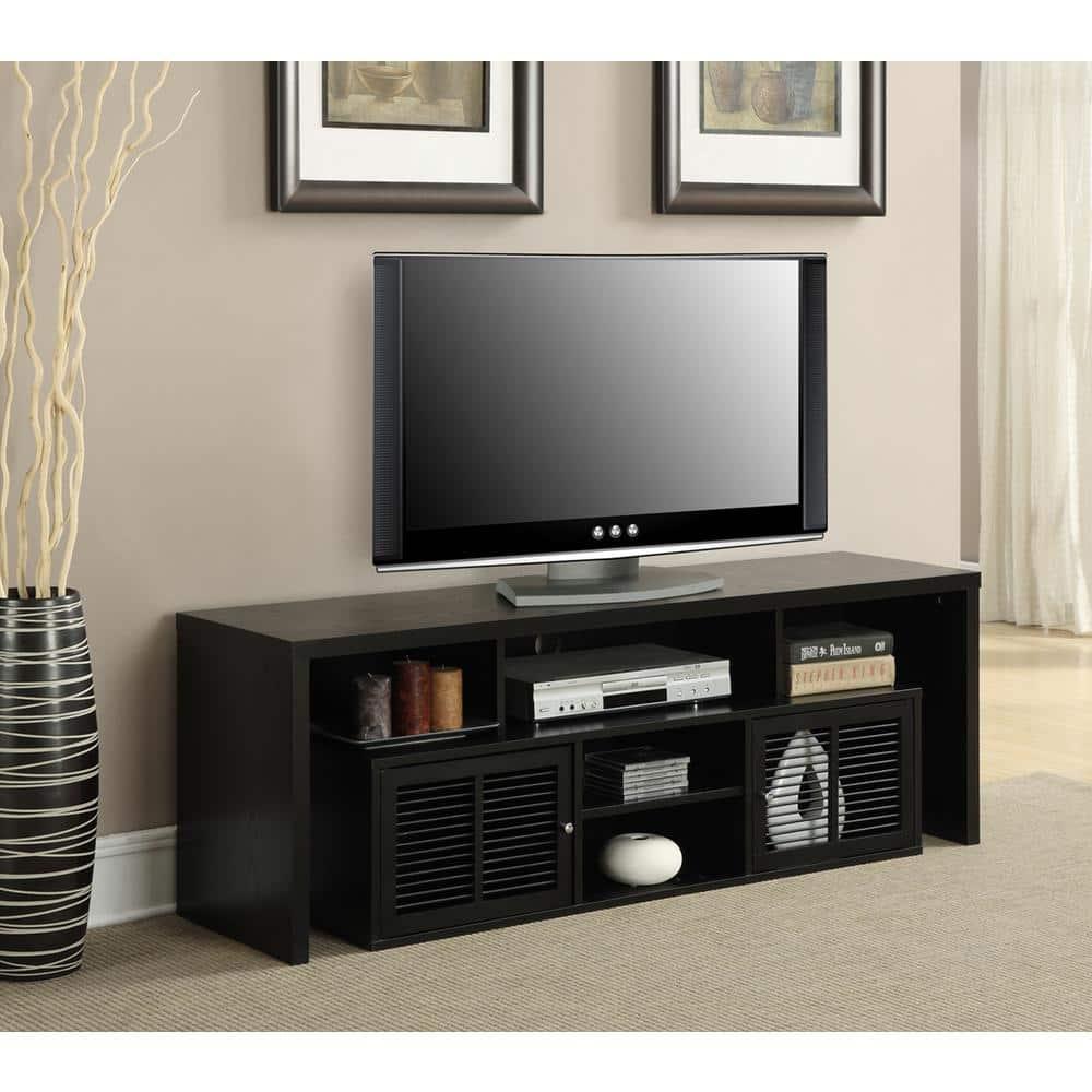 Convenience Concepts Designs2Go Lexington 59" TV Stand in Black Wood Finish