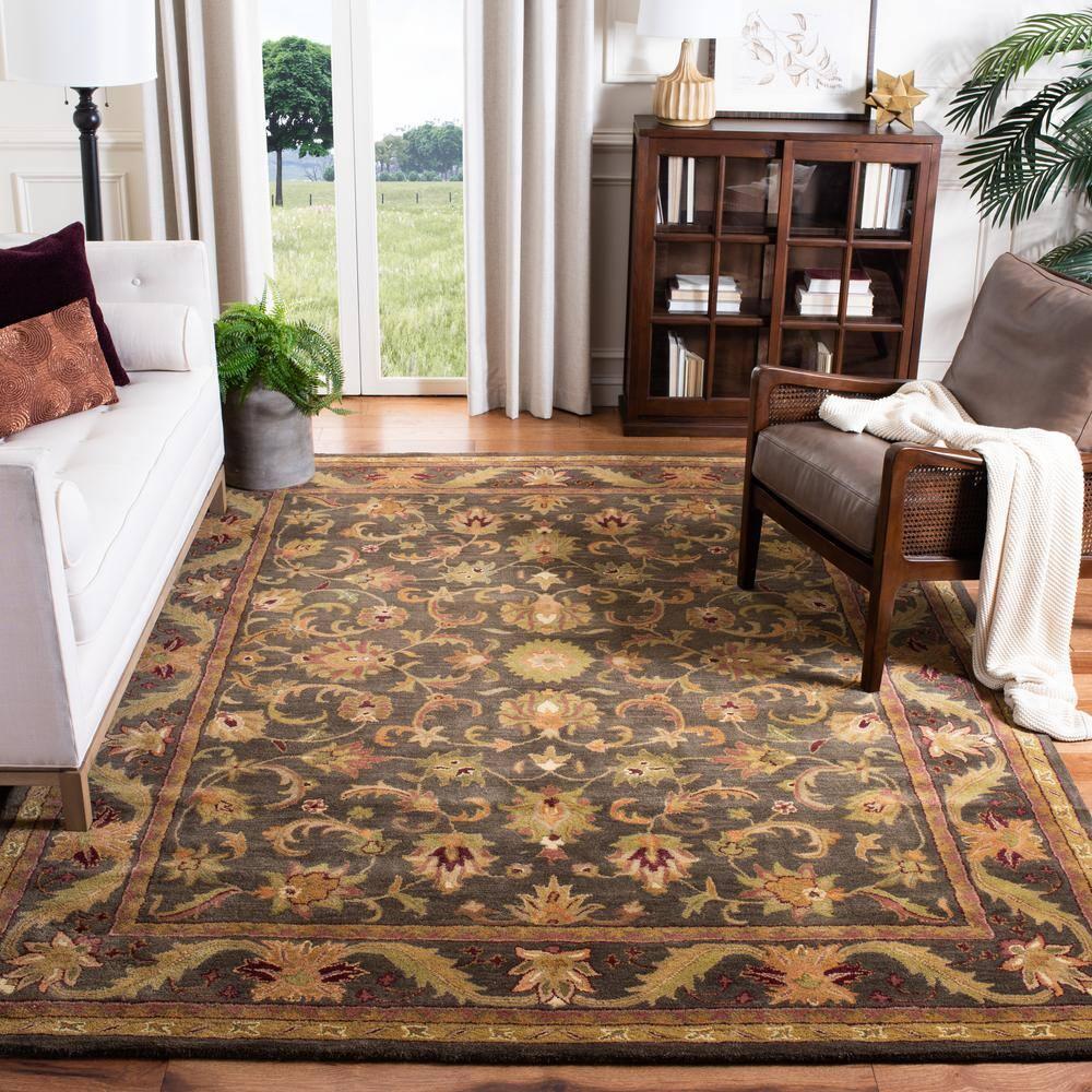 Antiquity AT52 Hand Tufted Indoor Accent Rug - Green/Gold - 2'3"x4' - Safavieh