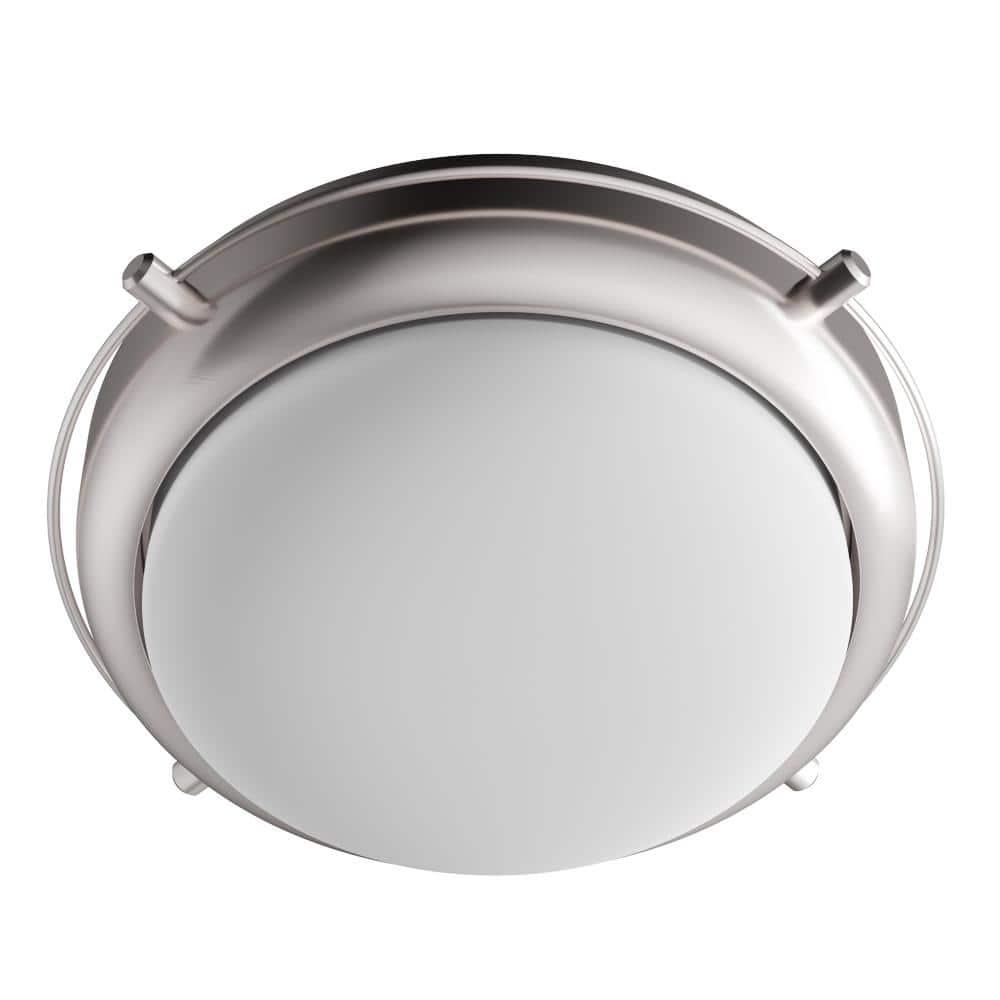 Modern Frosted Shade 2-Light Flush Mount in Brushed Nickel