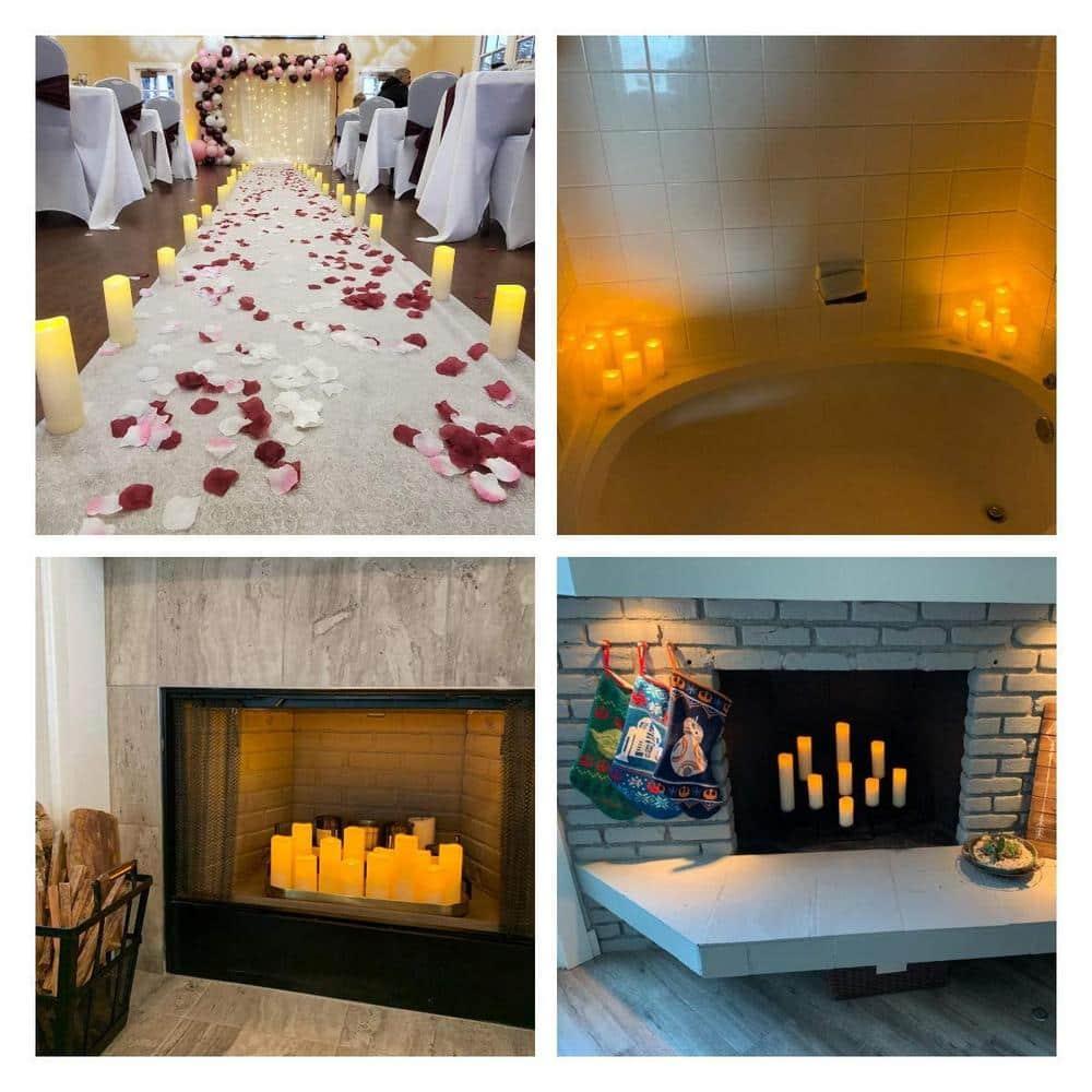 Aignis Indoor Flameless LED Candles Battery Operated with Remote Timer and Wax-Like Shell for Home/Wedding/Holiday Decor, Set of 2(D 2.95" x H 6")