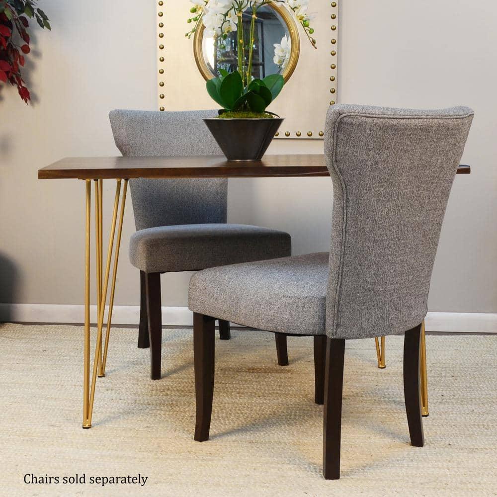 Carolina Classics Seti Live Edge Dining Table in Elm and Gold