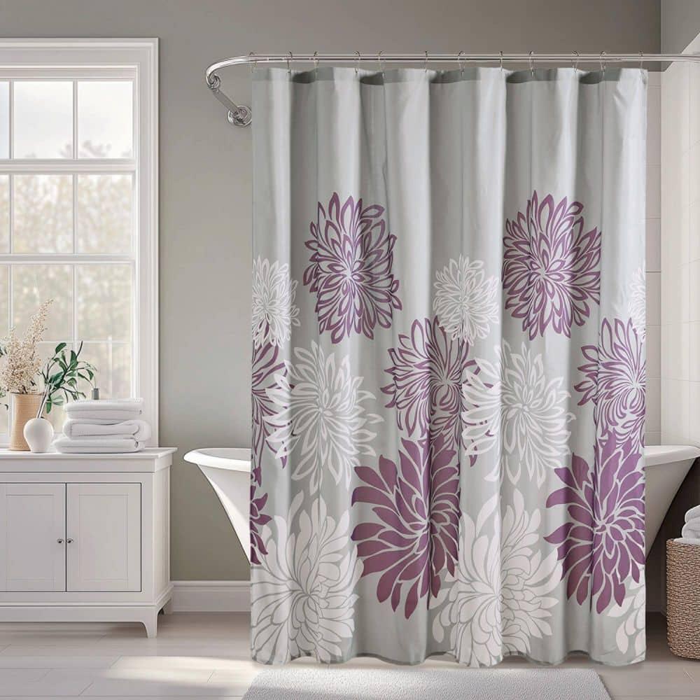 Calla Printed Floral Shower Curtain Purple