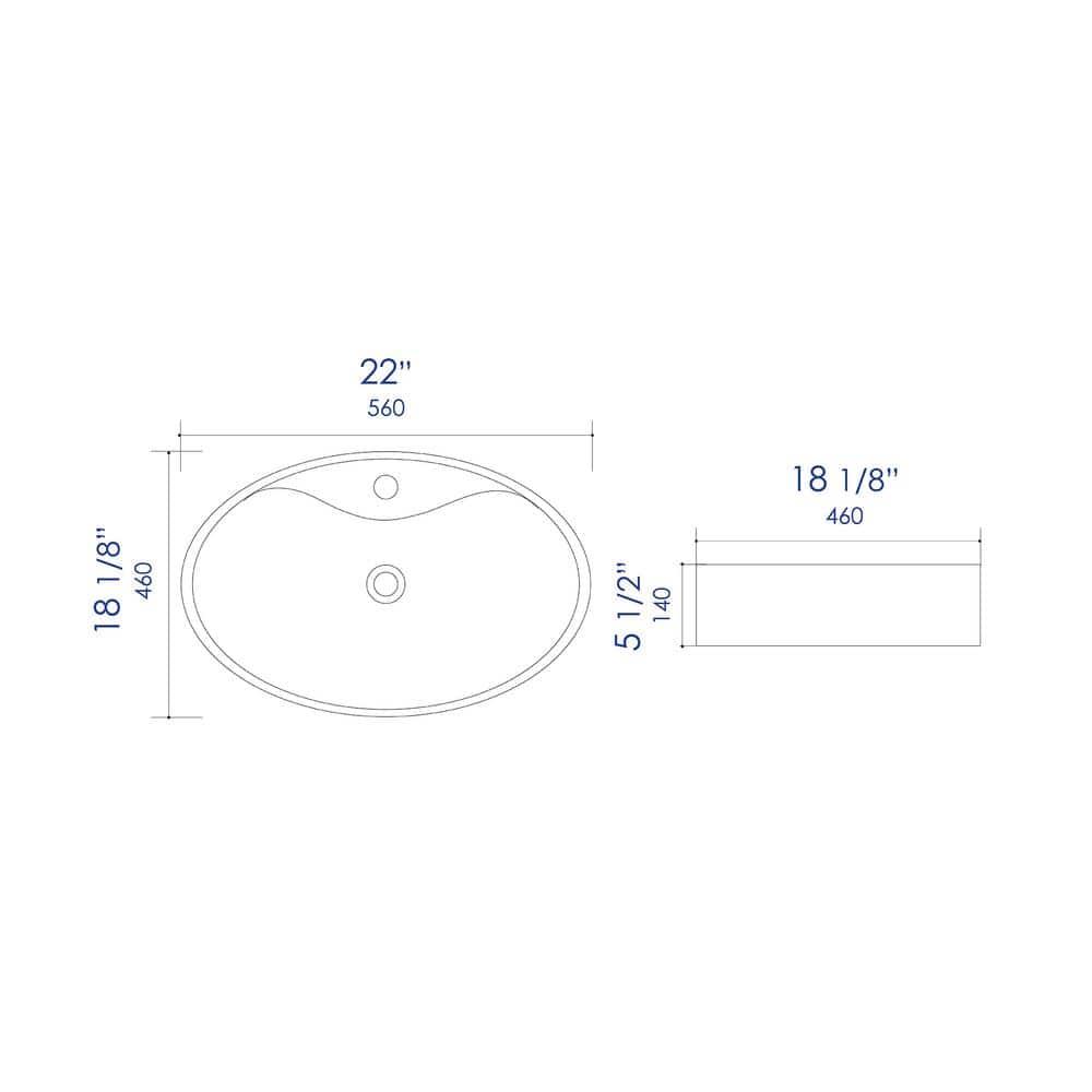 Alfi Brand 18.13'' White No Oval Bathroom Sink with Overflow