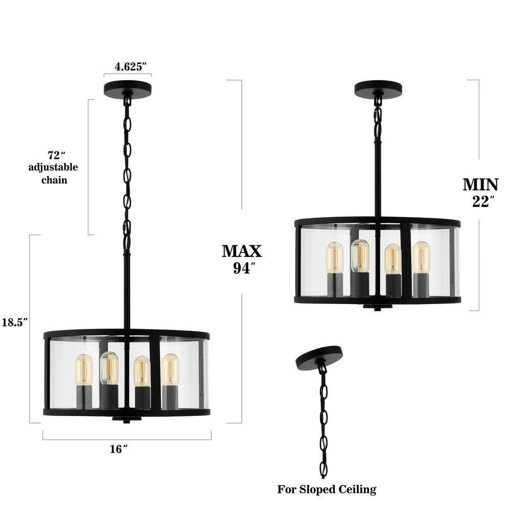 Relom 4 Light 16" Pendant - PND4121 - Bronze - Safavieh