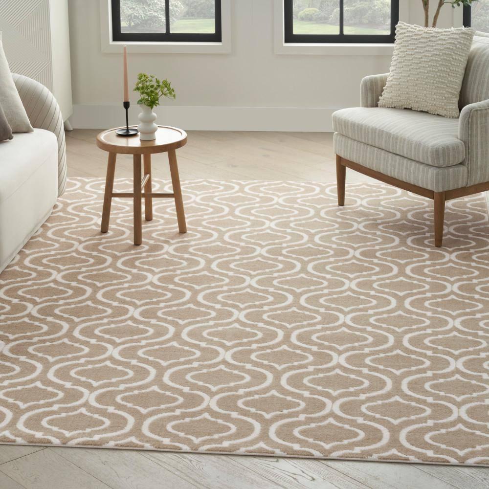 Nourison Jubilant Moroccan Trellis Indoor Area Rug Taupe 7'10"x9'10"