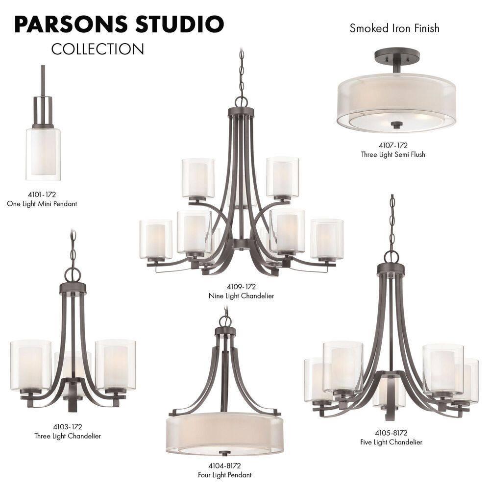 Minka Lavery - Parsons Studio - 3 Light Semi-Flush Mount in Transitional Style -