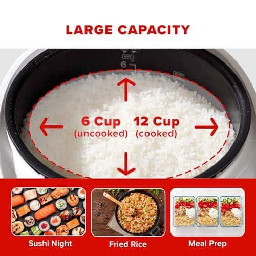 CUCKOO 6-Cup Uncooked / 12-Cup Cooked Micom Rice Cooker & Warmer w Non Stick Inner Pot, 11 Menu Modes inclu My Mode and Auto Clean CR-0641F