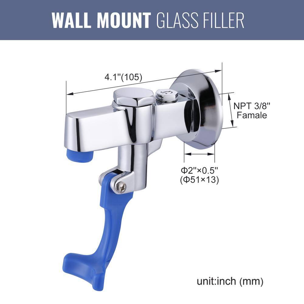 ARCORA Brass Commercial Wall Mounted Pot Filler Faucet, Push-Back Water Bottle Filling Station Female Inlet AR42033C-F