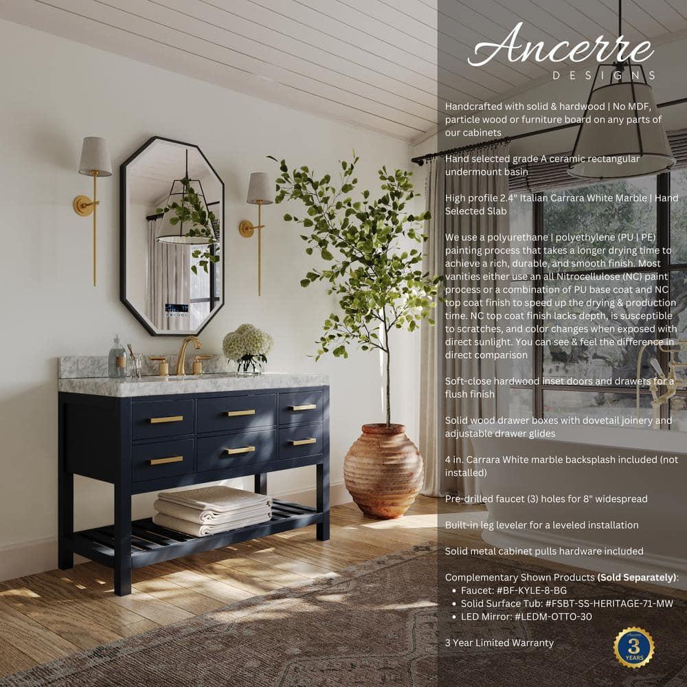 Ancerre Designs Elizabeth 48" Wood Bathroom Vanity Set in Heritage Blue