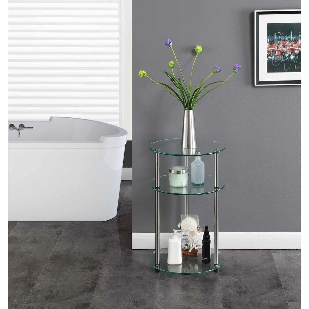 Convenience Concepts Designs2Go No Tools 3 Tier Round Table, Multiple Finishes