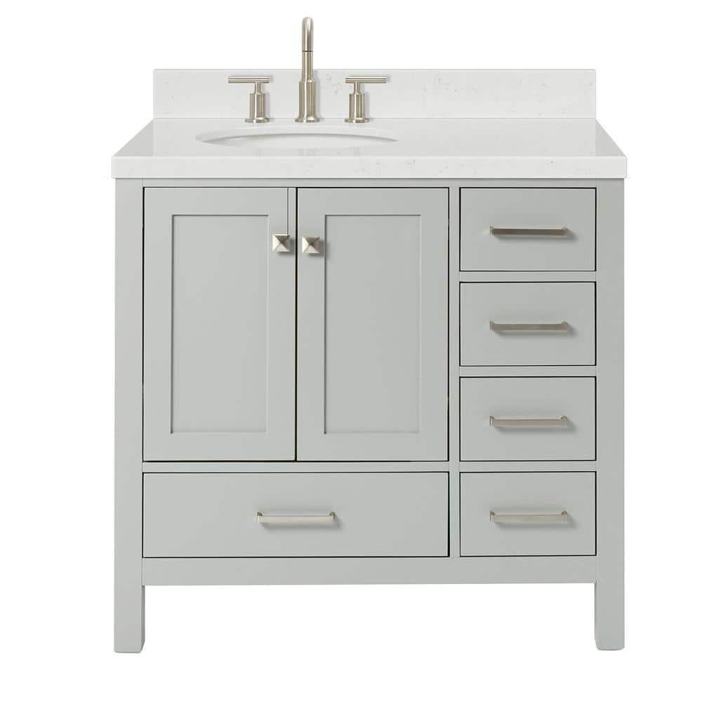 Ariel A036slcqovo Cambridge 36" Free Standing Single Basin Vanity Set - Grey