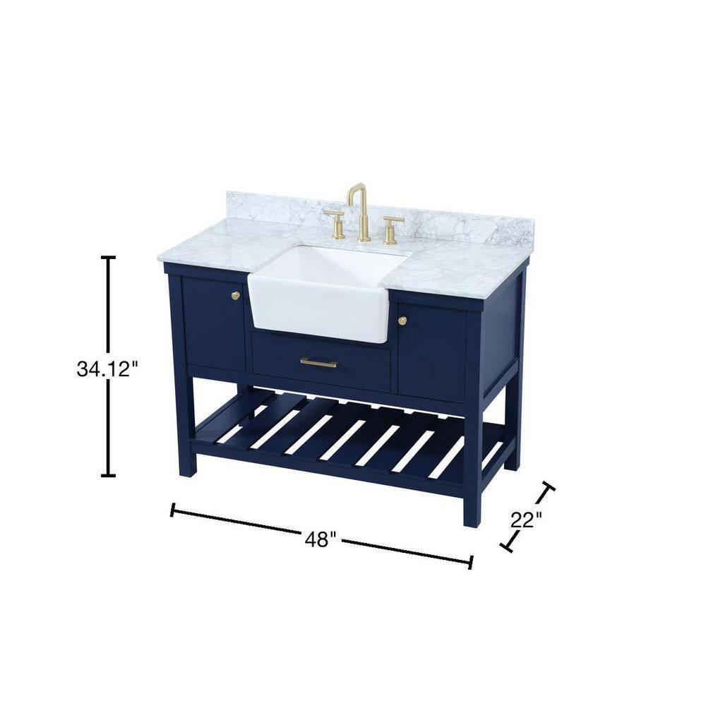 Pelaghia 48'' Single Bathroom Vanity with Marble Top