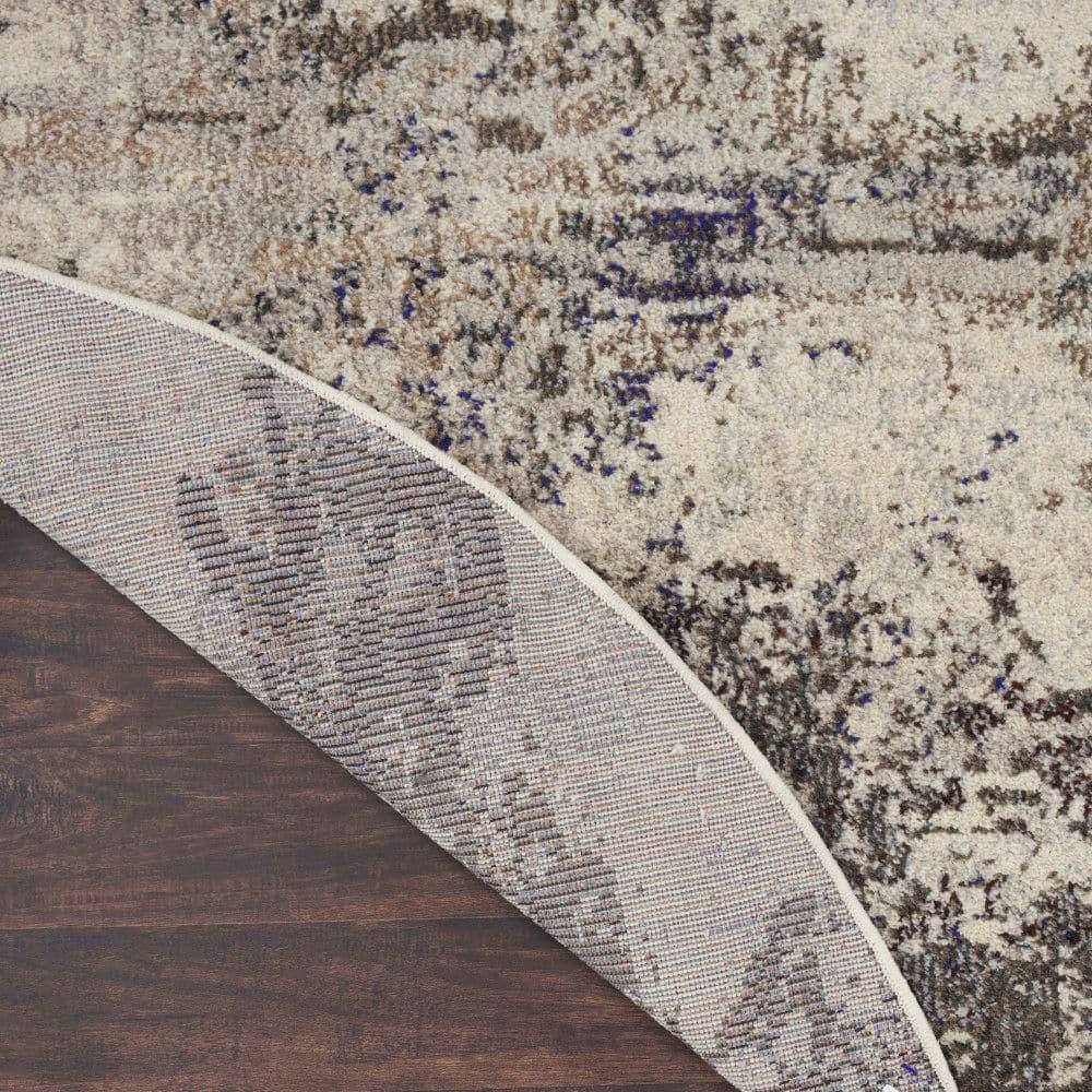 Nourison Celestial CES02 7'10" Round Ivory/Grey Area Rug