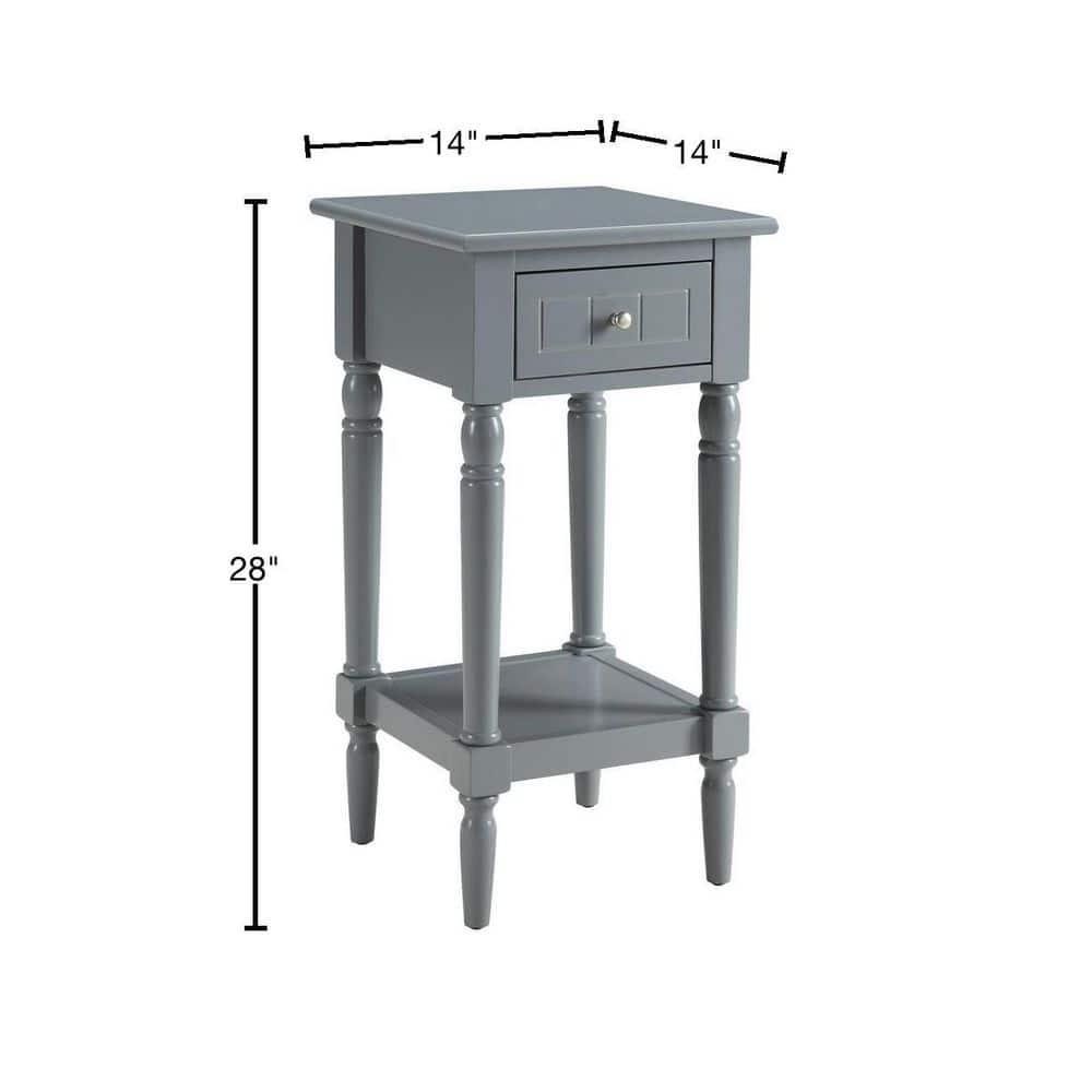 Gray Rectangular Wood Accent Table with Storage