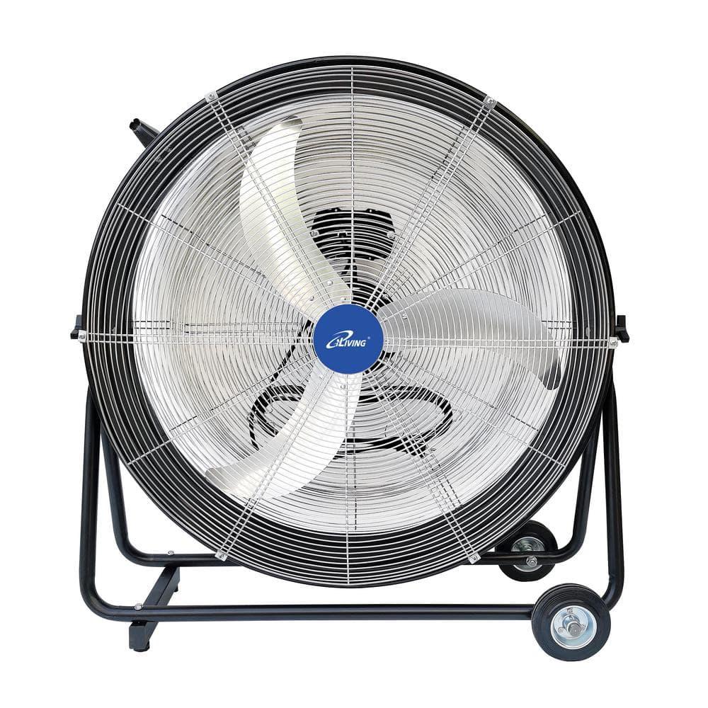 iLIVING 30 Inches High Velocity Drum Fan Industrial, Commercial, (Residential) Air Circulator for Garage, Shop, Patio, Barn, Greenhouse, Speed Control 8300CFM, UL Listed
