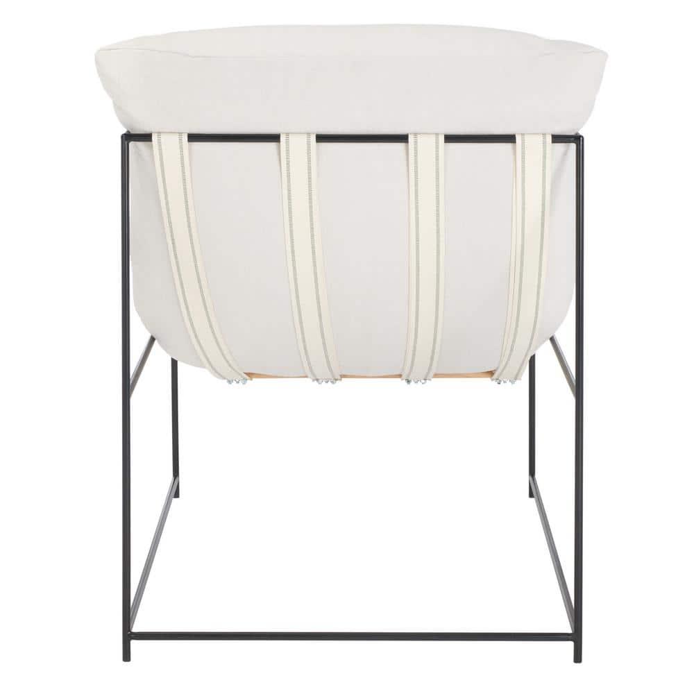 Portland Pillow Top Accent Chair - ACH4511 - Ivory/Black - Safavieh