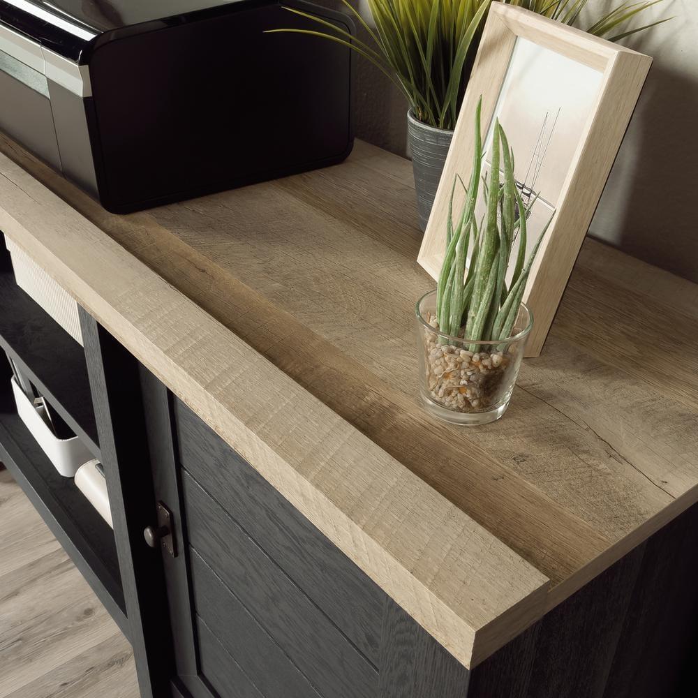 Sauder Cottage Road TV Credenza with Doors for TV's up to 65", Raven Oak Finish