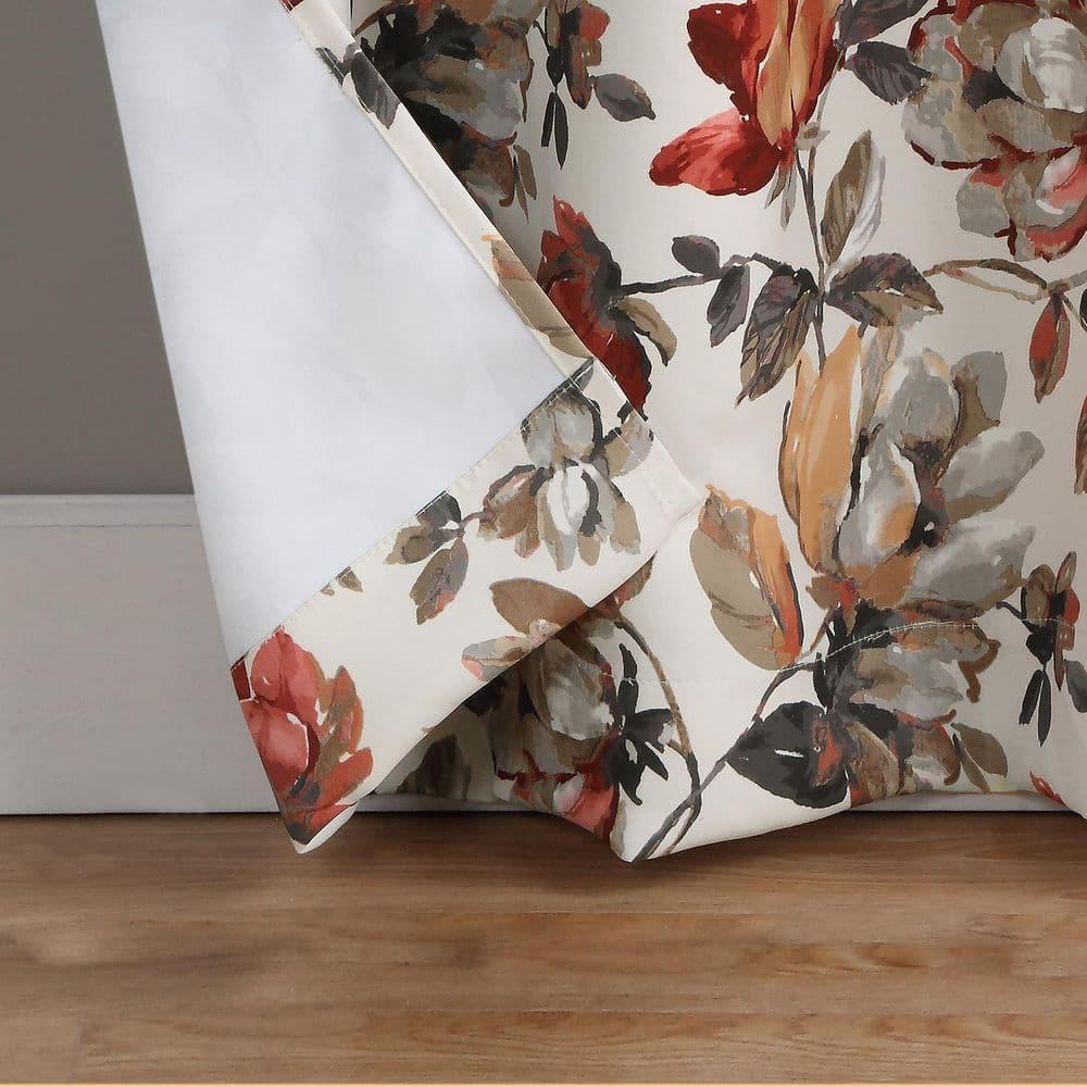 Sun Zero Irma Vintage Floral Blackout Grommet Curtain Panel, 40"x63", Stone