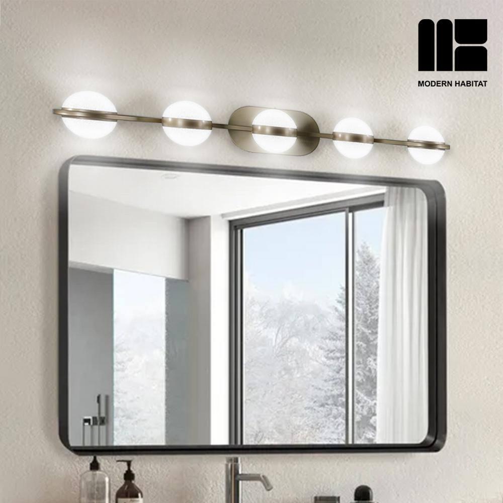 Modern Habitat DivineDazzle 5 - Light Dimmable Gold LED Vanity Light