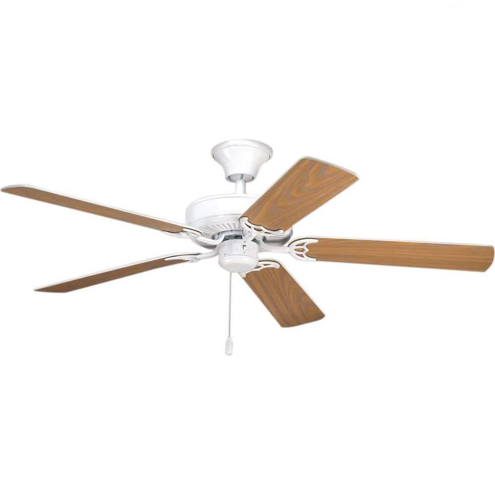 P2501-30-Progress Lighting-AirPro - Wide - Ceiling Fan in Transitional style - 52 Inches wide by 13.5 Inches high-White/Washed Oak Finish