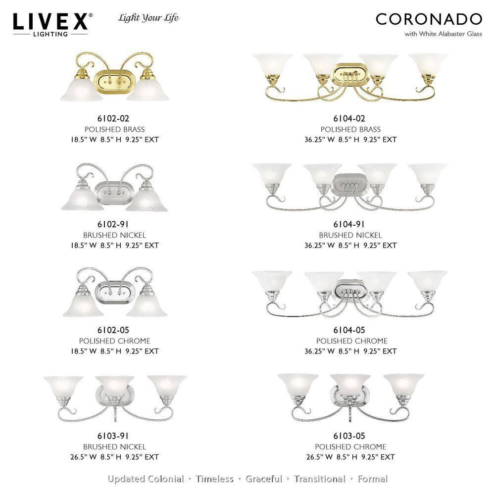 Livex Lighting Coronado 4 - Light Vanity in  Brushed Nickel