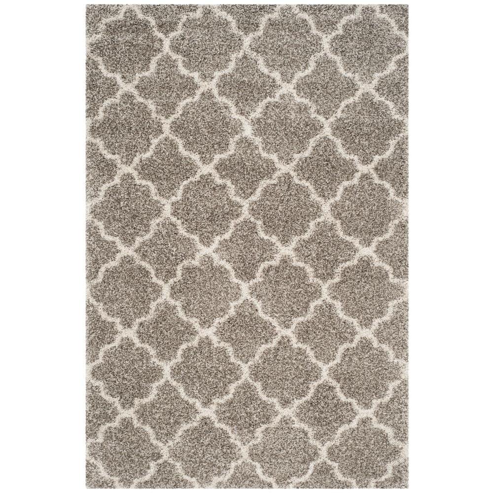 Hudson Shag SGH282 Power Loomed Indoor Area Rug - Grey/Ivory - 6'x9' - Safavieh