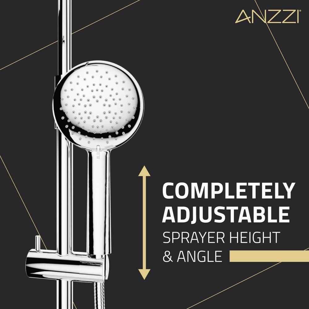 Heavy Rainfall Stainless Steel Shower Bar with Hand Sprayer