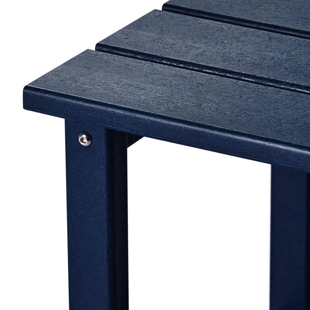 Polytrends  Laguna Hdpe All Weather Outdoor Patio Square Side Table Navy Blue