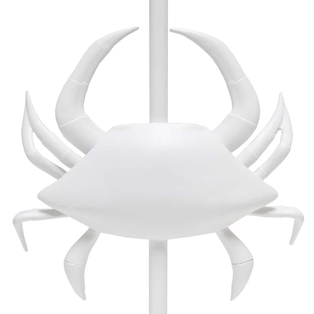 Simple Designs 18.25" Shoreside Tall Coastal Pinching Crab Shaped Bedside Table Desk Lamp White: Nautical Decor, ETL Listed