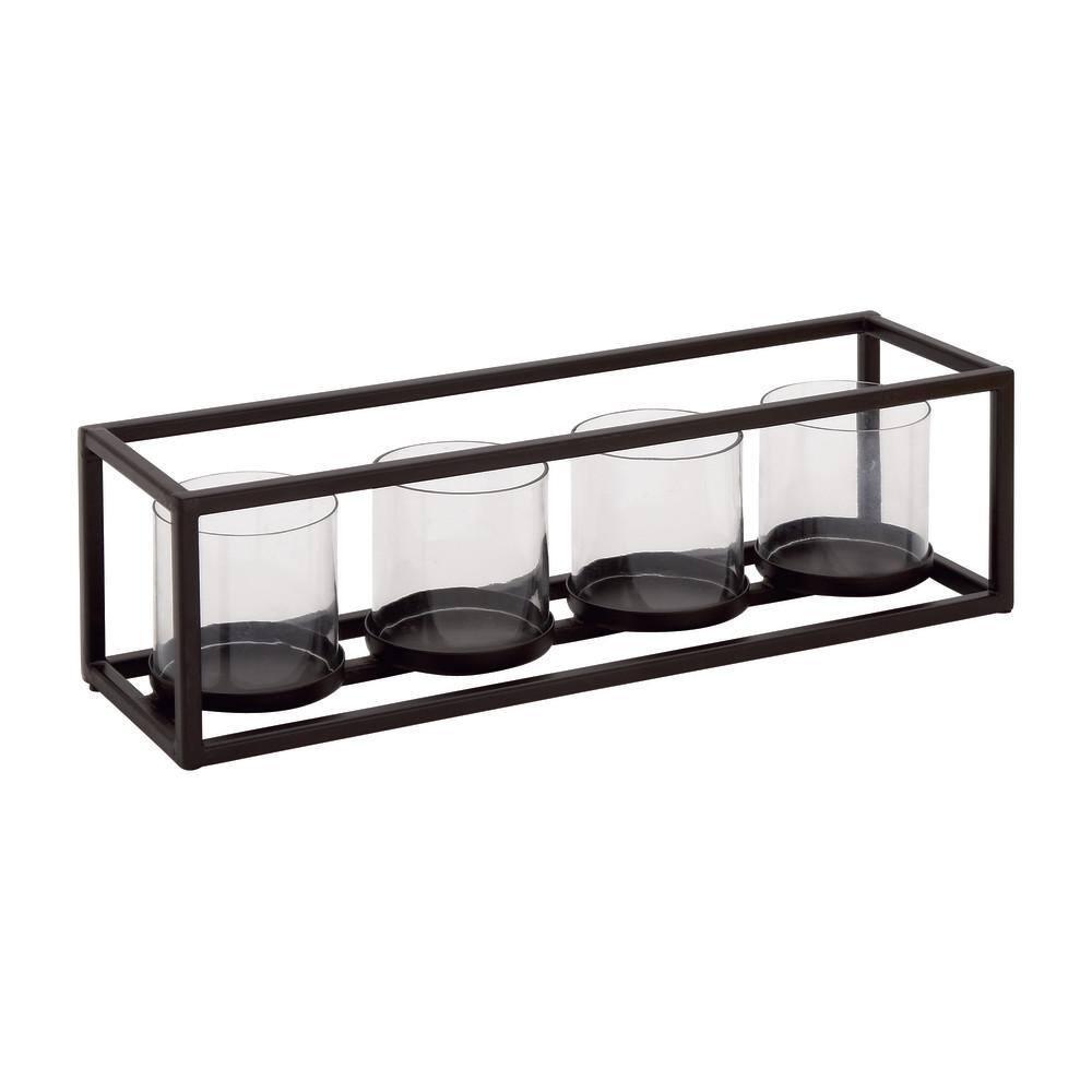 DecMode 4 Holder Black Metal Candelabra