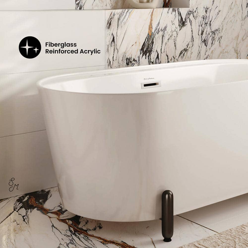 Swiss Madison Monaco 59" Freestanding Bathtub With Matte Black Stand SM-FB1002MB