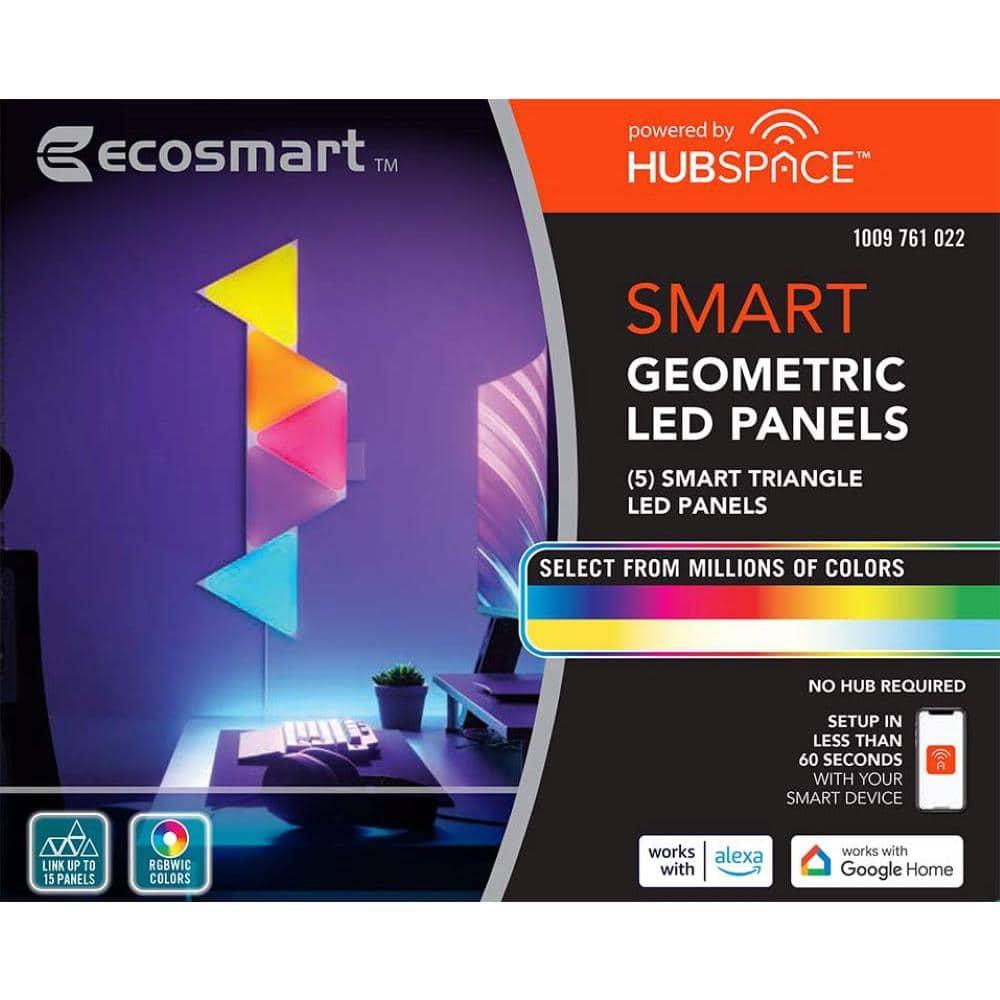 EcoSmart Smart Color Changing Dimmable 5 Geometric Triangle LED Light Panels