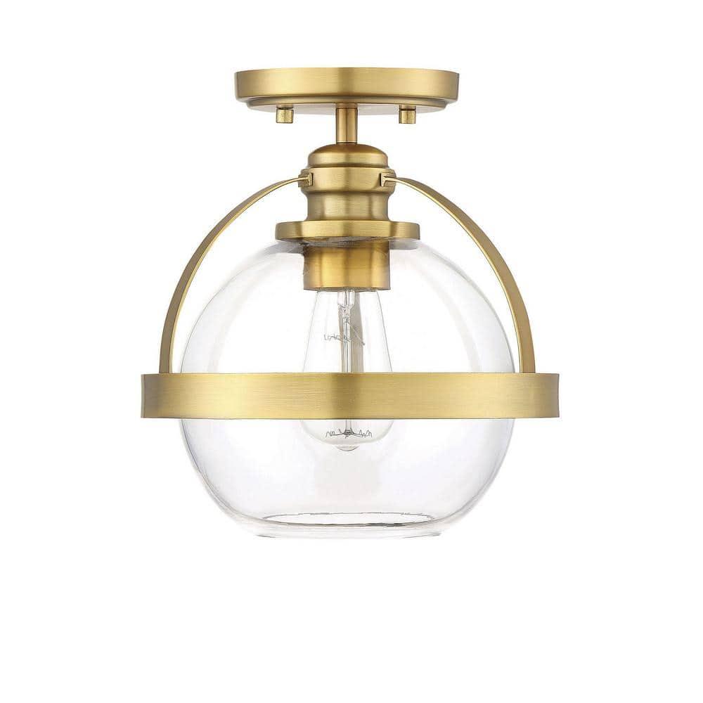 Savoy House Pendleton 1 - Light Semi-Flush Mount in  Warm Brass