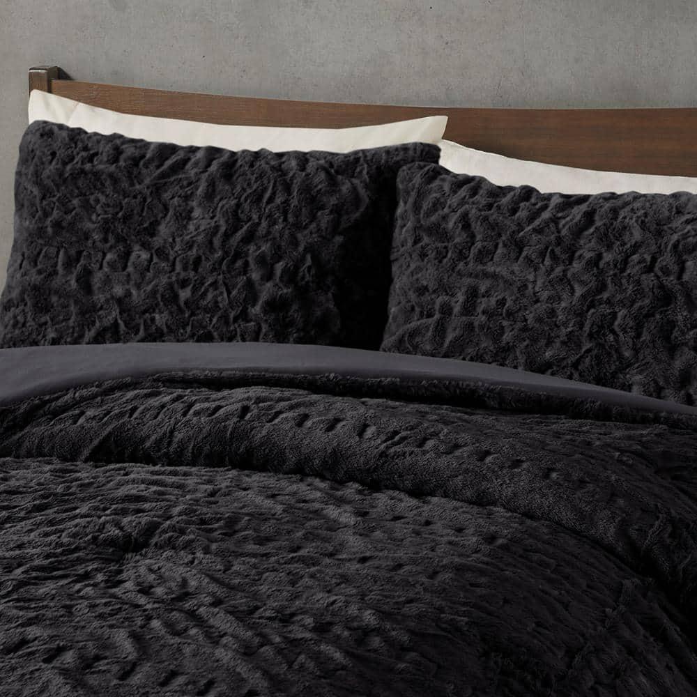 Almagul Ruched Fur Down Alternative Comforter Set