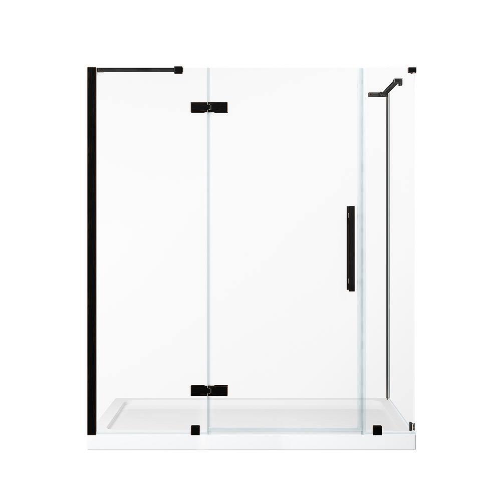 Endless Tampa 60" W x 72" H Corner Frameless Shower Kit, Door, 2 Panel, Base