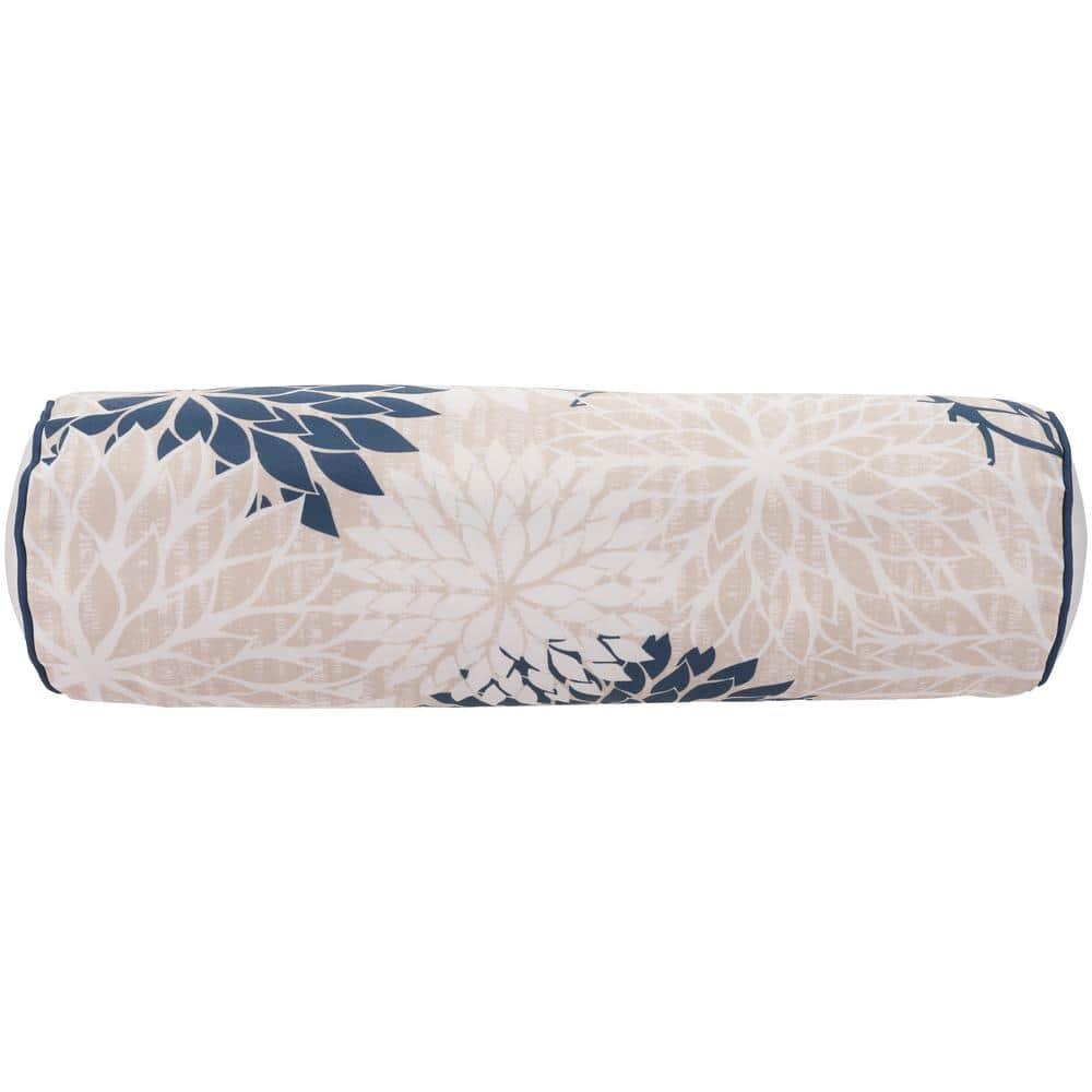 Mina Victory Aloha Indoor/Outdoor Ivory/Navy 6" x 20" Throw Pillow