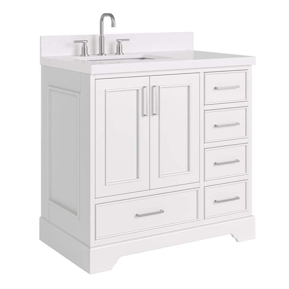 Ariel M036slcqrvo Stafford 36" Free Standing Single Basin Vanity Set - White