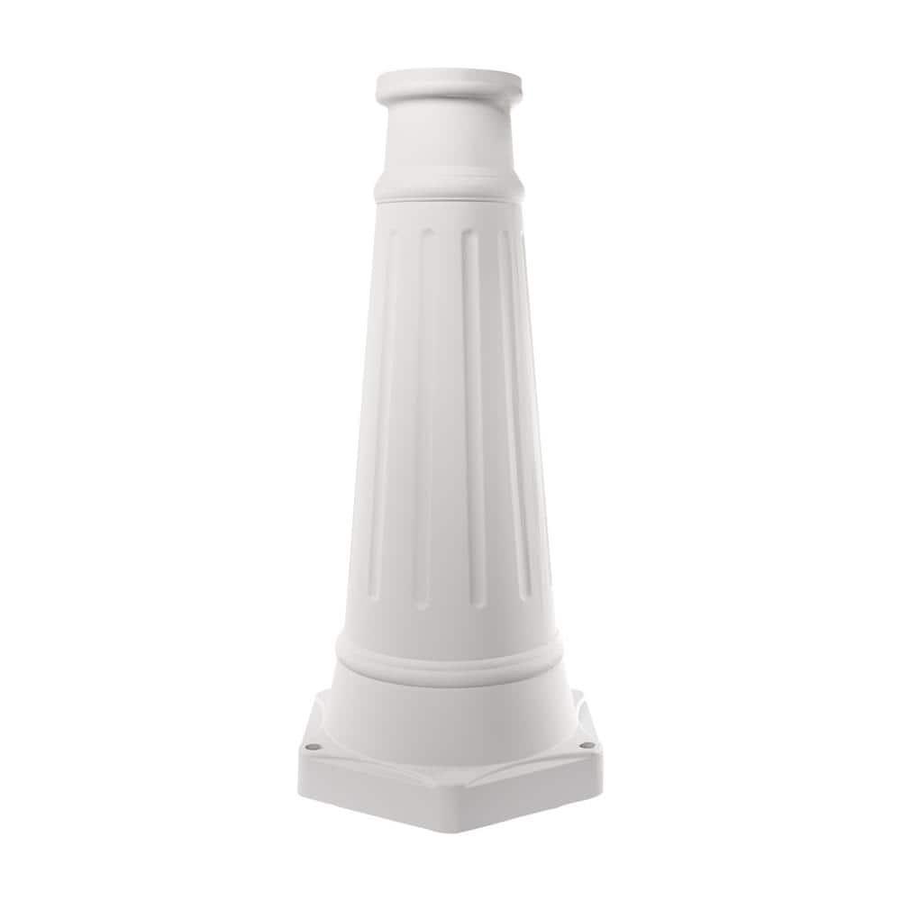 Gama Sonic Decorative Outdoor Lamp Post for Solar Lights, White Cast Aluminum, 3" Fitter Mount, 6.5' Tall, GS-DP55F-WHT