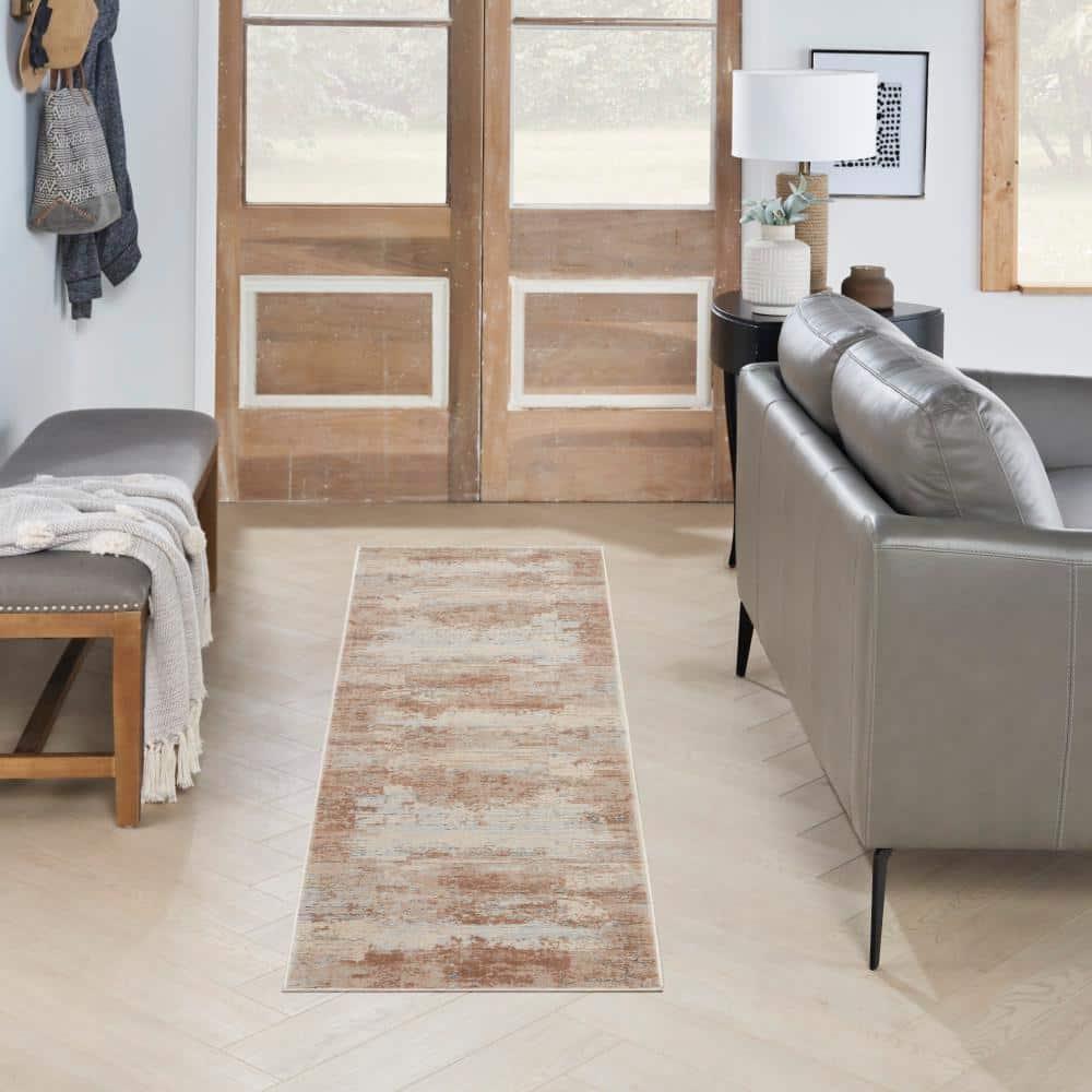 Nourison Rustic Textures Modern Indoor Area Rug Beige 2'2" x 7'6"