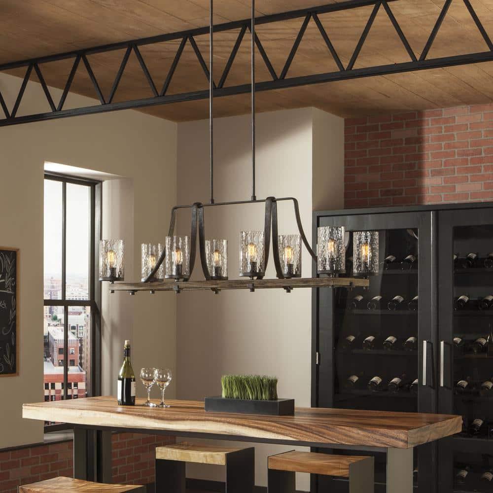 Steffens Wood & Iron Linear Chandelier (46")