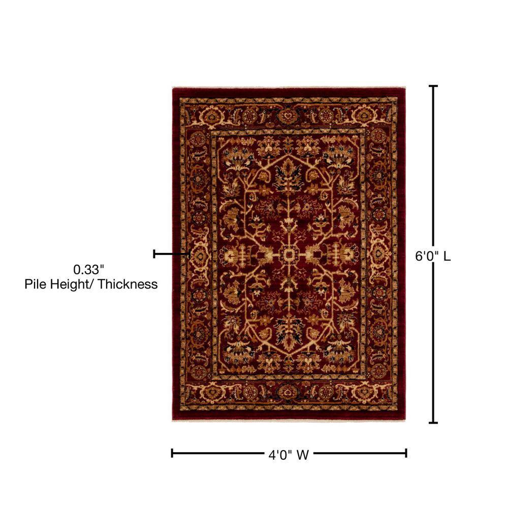 Unique Loom Dorchester Collection Area Rug - Alcott (4' 1" x 6' 1" Rectangle Burgundy/Beige)
